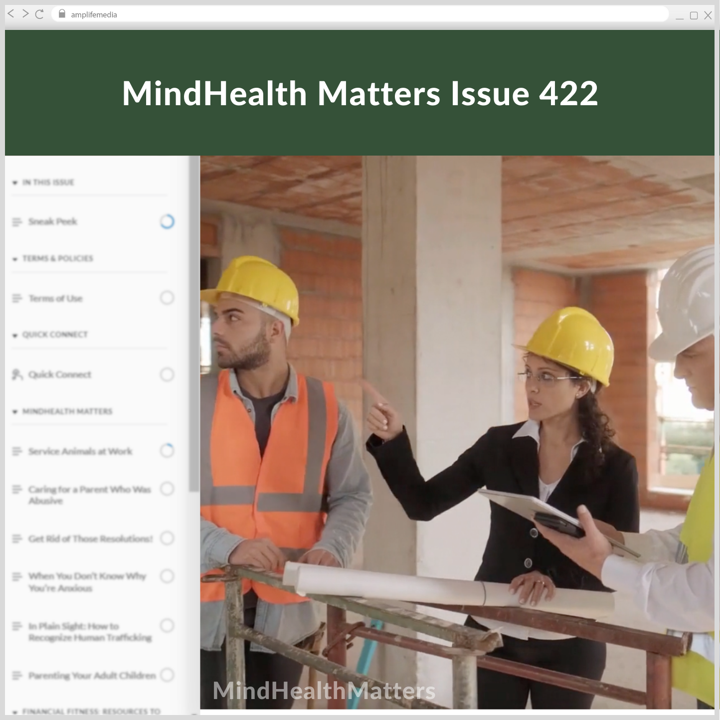 Subscription to Wellbeing Media: MindHealth Matters 422