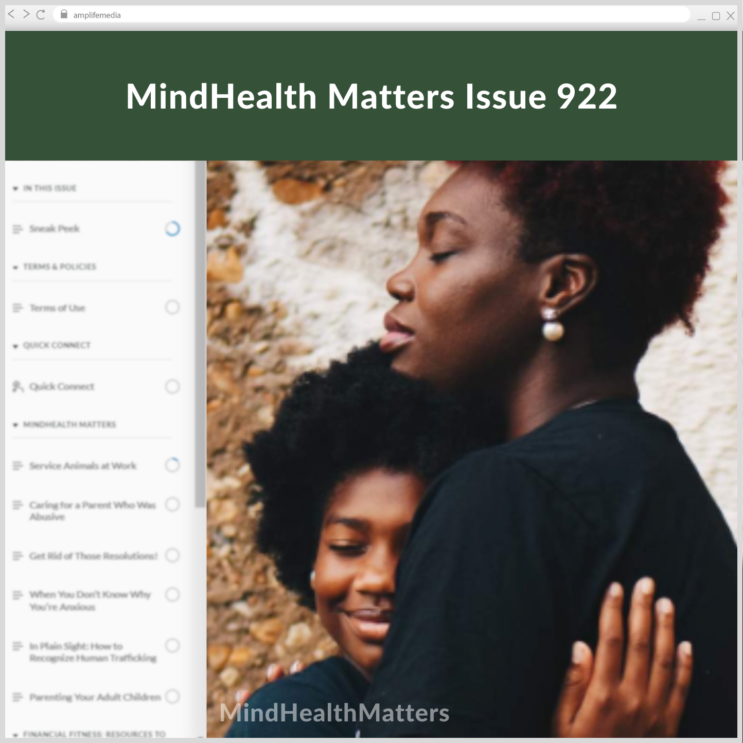 Subscription to Wellbeing Media: MindHealth Matters 922