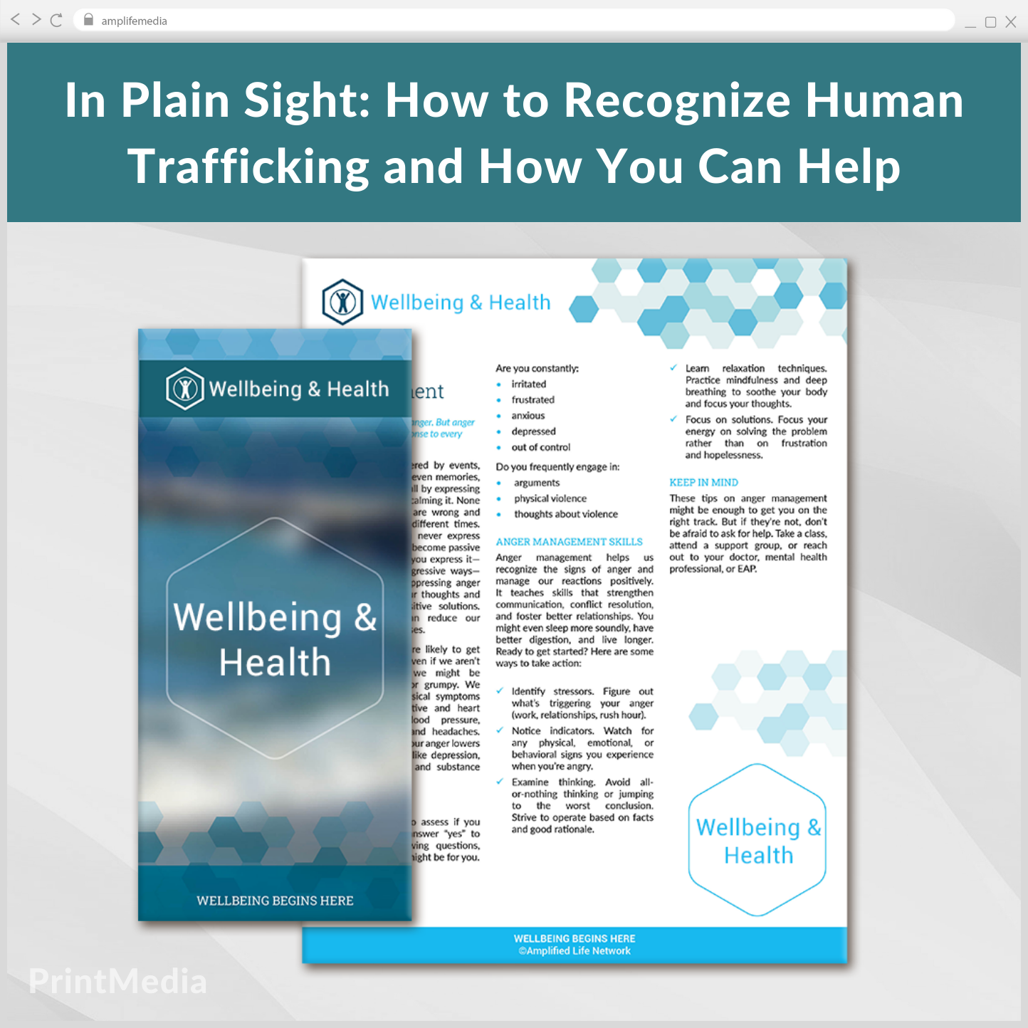Subscription to Wellbeing Media: In Plain Sight: How to Recognize Human Trafficking PrintMedia 323