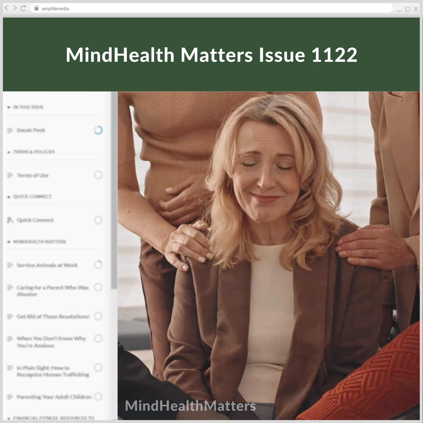 Subscription to Wellbeing Media: MindHealth Matters 1122