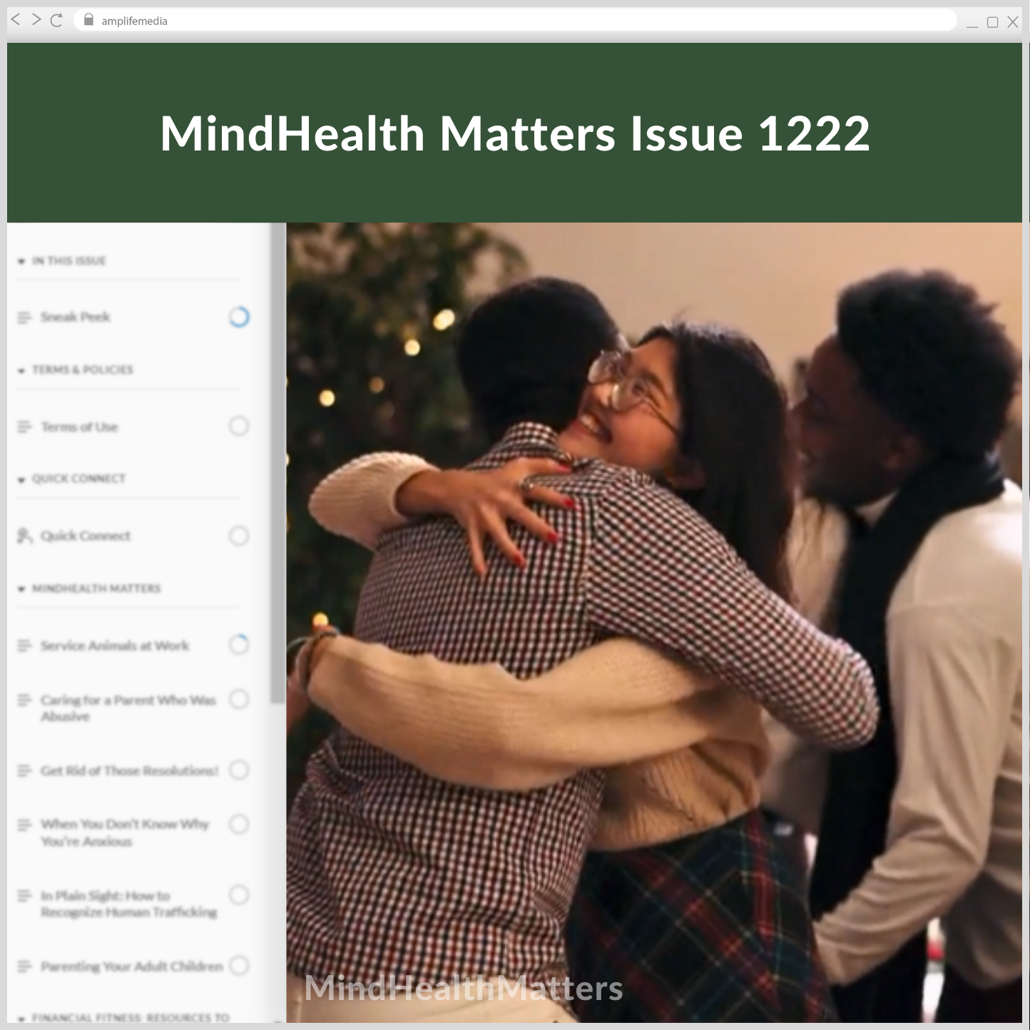 Subscription to Wellbeing Media: MindHealth Matters 1222