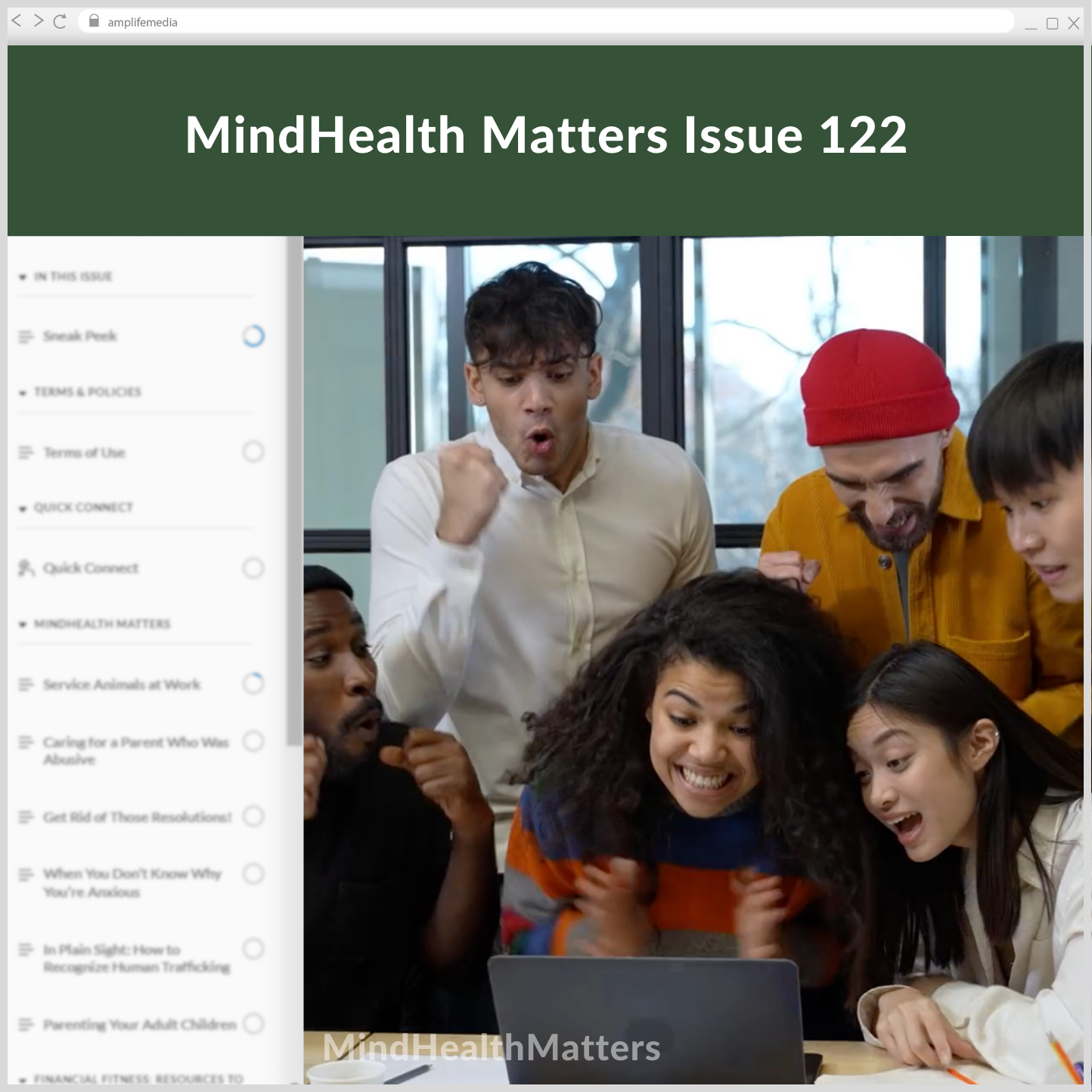 Subscription to Wellbeing Media: MindHealth Matters 122