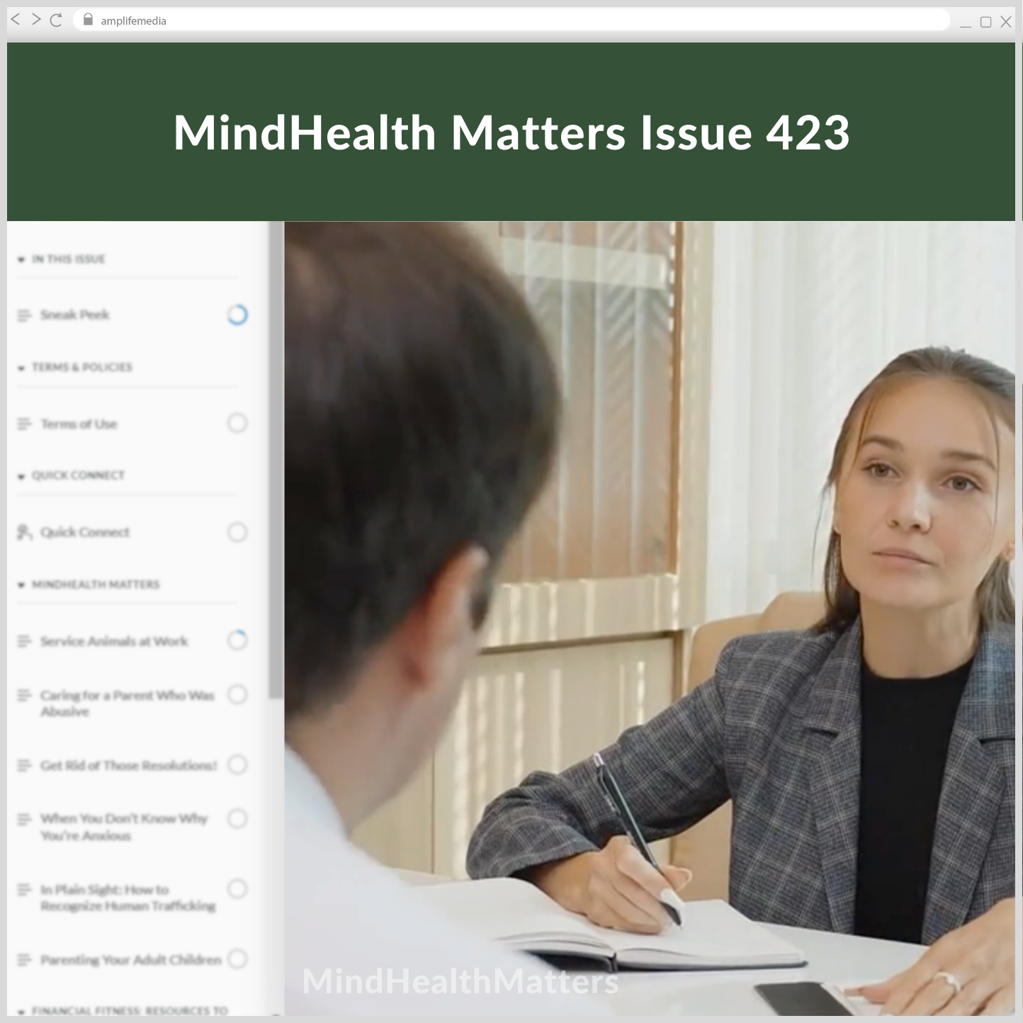 Subscription to Wellbeing Media: MindHealth Matters 423