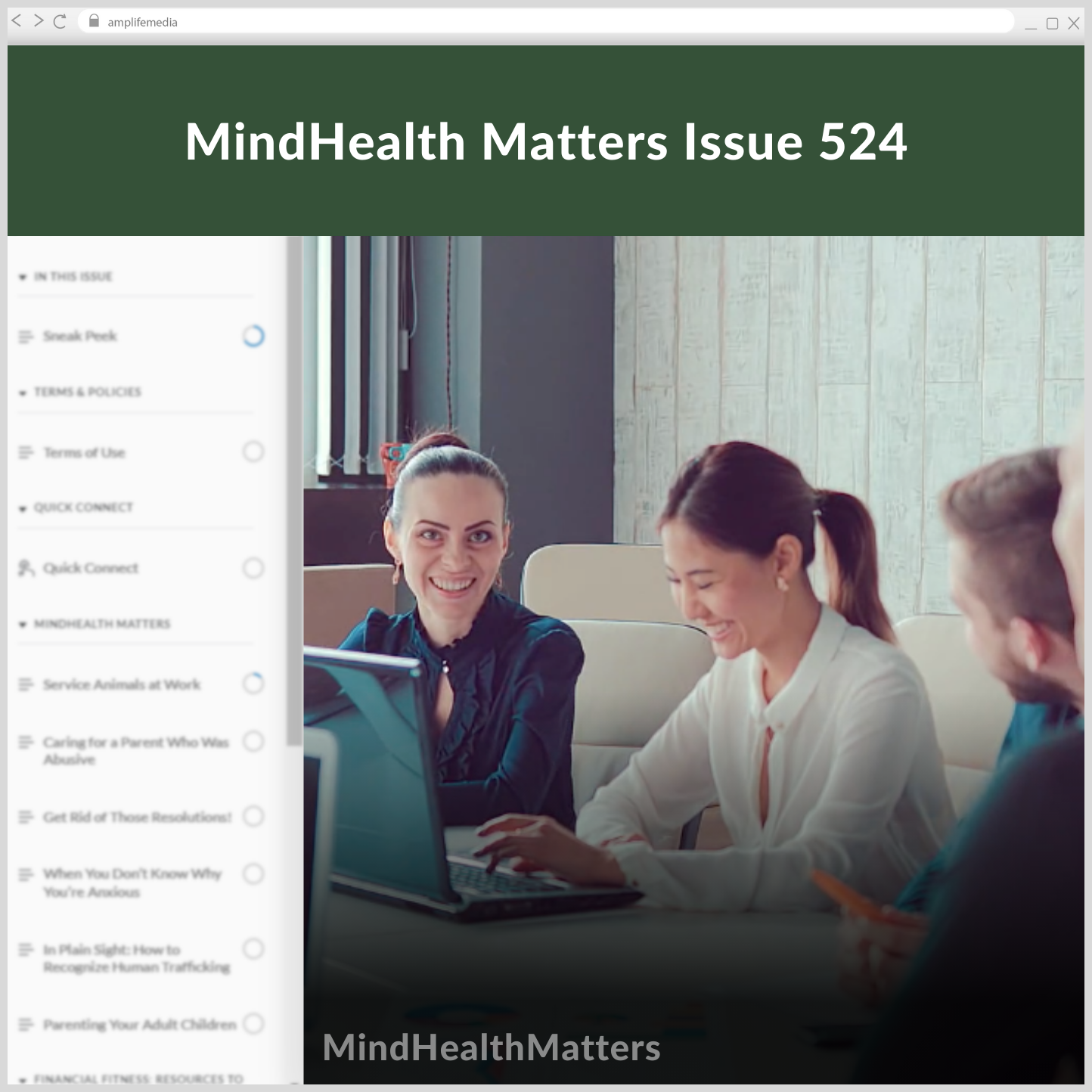 Subscription to Wellbeing Media: MindHealth Matters 524