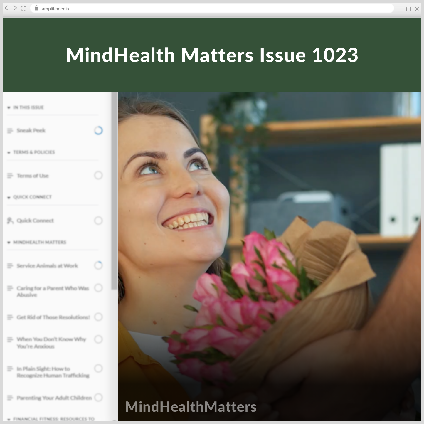 Subscription to Wellbeing Media: MindHealth Matters 1023
